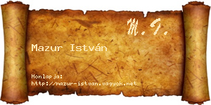 Mazur István névjegykártya